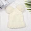 Gorro de Felpa con Orejas de Panda de Dibujos Animados, Doble Uso para Adultos y Niños, Gorro de Punto con Pompón, Versátil Gorro Cálido para Otoño e Invierno