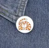 Broche de Gato Laranja Gordo Preguiçoso, Insígnia de Metal Divertida Pintada à Mão, Pino de Decoração de Mochila para Estudante com Personalidade de Nicho