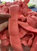 Renda com franjas de fio de algodão, borlas, fio de poliéster espesso, base de algodão, borda, cores fluorescentes, decoração colorida