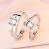 Anel de casal transfronteiriço Um par de coroa Zircon Anel de abertura de casamento simulação anel de diamante Temperamento de moda simples para homens e mulheres