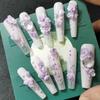 Piezas Finas para Uñas de Perro Nail Art sin Lima Tamaño LMXS Piezas para Uñas Desgastables a Mano Trapezoidales Largas Adhesivas Ultra-delgadas Arco Plano