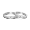 Anillos de Pareja para el Día de San Valentín Anillo de Plata de Ley 925 para Mujer con Acabado Mate Cepillado, Simple y Versátil, Anillos de Pareja con Circonita Microincrustada