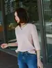 Nova blusa de chifon de manga curta estilo coreano para mulheres, top soltinho de comprimento médio com decote V