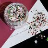 Ballena pequeña DIY cáñamo de flujo pegamento de goteo serie navideña copo de nieve brillante árbol de Navidad purpurina mixta materiales de producción DIY