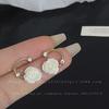 Pendientes de botón de alta calidad con incrustaciones de diamantes florales estilo francés vintage rosa Versalles pendientes de flor Mori combinables
