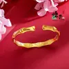 Pulsera de Oro de Arena Vietnamita para Mujer, Lujo Ligero, Gama Alta, Pulsera Ancha Abierta Nudo de Bambú Antiguo, Joyería al por Mayor para Puestos Callejeros de Transmisión en Vivo