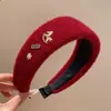 Faixa de Cabelo Estilo Coreano para Rabo de Cavalo com Atmosfera de Ano Novo, Faixa Vermelha, 2026 Novo Vermelho Puro Outono e Inverno Lã Faixa de Ano Novo para Mulheres