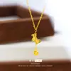 Collar Deslumbrante Chapado en Oro CNC Escama de Pez Riqueza Instantánea para Mujer, Cadena Exquisita para Clavícula Moneda Caballo del Zodiaco de Lujo Ligero Regalo para Novia