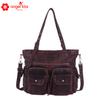 Bolso de Mano Y2K para Mujer Angelki al por Mayor Color Sólido Casual Lavado Bolso de Hombro Gran Capacidad Bolso Cruzado Estilo Motociclista