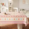Toalha de Mesa Fresca Estilo Fair Isle Impermeável e à Prova de Óleo 2026 Luxo Leve Ambiente de Alto Padrão Lavável Toalha de Mesa Retangular