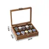 Nueva Caja para Relojes con Veta de Madera de Nogal, Joyero con Múltiples Ventanas de Cristal para Exhibición, Caja de Almacenamiento para Relojes, Venta al por Mayor en Amazon