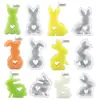 Molde de Silicona para Velas Aromáticas de Corazón de Cristal Epoxi Conejo de Pascua Adorno de Yeso
