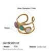 Tina Europa y Estados Unidos Anillo de acero inoxidable de alto color en oro de 18k diseño de nicho estilo ins anillo de piedra natural transfronterizo anillo