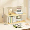 Estante de almacenamiento de escritorio multicapa, organizador de escritorio, escritorio de oficina, dormitorio estudiantil, estantería de mesa de arte de hierro simple y pequeña