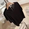 EMMA Nueve Colores Hielo T2025 Verano Nuevo Holgado Sensación de Hielo Color Sólido Top Ins Tendencia Camiseta Cuello Redondo Manga Corta