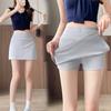 Pantalones Cortos Deportivos de Falda A-Line Ajustados al Cuerpo con Abertura Lateral Anti-Exposición para Mujer Verano 2025 Nuevos Adelgazantes Primavera y Otoño