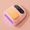 Lámpara recargable para decoración de uñas con decoración de diamantes de imitación, luz UV inalámbrica de secado rápido, secador de uñas UV, lámpara de curado
