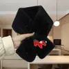 Cachecol de pelo macio versão coreana estilo japonês outono e inverno ins cachecol de pelúcia para menina imitação de pelo de coelho rex grosso cruzado