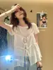 Liquidación, sin devoluciones ni cambios. Camisola con tiras de corbata de lazo superpuestas para mujer, diseño reversible por delante y por detrás, top de abrigo moderno