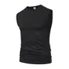 Chaleco deportivo para hombre AliExpress transfronterizo 200g cuello pequeño color liso holgado sin mangas camiseta chaleco juvenil