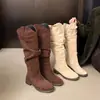 Botas Acima do Joelho Femininas Emagrecedoras Abraçando as Coxas Tamanho Plus Meninas Botas Longas 2026 Outono Inverno Nova Moda Botas de Salto Alto Botas Skinny Elásticas