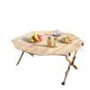Mesa Plegable de Madera Maciza para Rollos de Huevo al Aire Libre Mesa de Comedor de Madera Plegable Mesa Plegable Portátil para Camping de Montaña Camping en Coche Parrillada