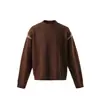 Nandchn Suéter de Punto Retro Estilo Japonés Cuello Redondo para Hombres y Mujeres en Otoño e Invierno Estilo Perezoso Suéter de Punto Chaqueta de Punto My07