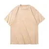 Camiseta Vintage Pesada 230g Lavada e Desgastada, Estilo de Rua Europeu e Americano, Algodão Puro, Caimento Solto, Manga Curta, Estampa de Dragão Personalizada Transfronteiriça
