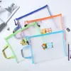 Bolsa para documentos de materia de doble capa, bolsa de nailon transparente, bolsa para tareas de estudiante de primaria, bolsa con cremallera, bolsa portátil para clasificación por materia