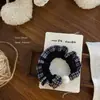 Elástico de Cabelo Plissado de Renda com Xadrez de Pérolas Artificiais Estilo Novo Coreano 2026, Acessório de Cabelo Moderno e de Alta Qualidade com Alta Elasticidade