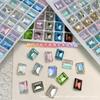 Venta al por mayor de accesorios para taladro de uñas de cristal de hielo grande, joyería rectangular, taladro de ángulo recto con fondo puntiagudo, color transparente, cristal mágico