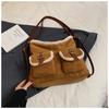 Bolso de Terciopelo Escarchado Vintage Casual de Gran Capacidad para Mujer 2024 Nuevo Mochila Versátil Bolso Tote al Hombro