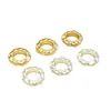 Aleación 18K Galvanizado Oro Real Cuentas Espaciadoras Texturizadas DIY Cuentas Espaciadoras con Patrón Martillado para Pulsera Joyería Accesorios Materiales