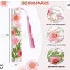 Marcadores de Libros Creativos de Acrílico, Marcadores de Libros con Flores Secas, Marcadores de Libros de Cristal de Resina con Flores Reales, Regalos para el Día del Estudiante y del Maestro