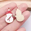 Aleación de Navidad Colgante de Gota de Aceite Árbol de Navidad de Dibujos Animados Papá Noel Reno Pulsera DIY Colgante de Llavero