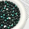 Sereia de Gelo Céu Estrelado Olho de Gato Resina Redonda Contas Soltas Contas Artesanais DIY Pulseira Corrente de Celular Acessórios