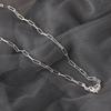 Collar de plata estilo frío para mujer, diseño de nicho, sentido de moda, celebridad de Internet, combinable con todo, personalidad atmosférica y temperamento, cadena de clavícula.