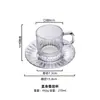 Taza de Vidrio Transparente Resistente al Calor con Asa, Taza de Café, Taza para Café Helado Mocha Caramelo Latte, Taza para Beber Té de Cafetería
