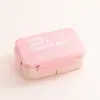 Caixa de Almoço Portátil de Plástico para Levar Caixa de Almoço de Estudante Micro-ondas Conjunto com Garrafa de Água Caixa de Bento de Frutas para Trabalhador de Escritório