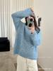 Tejidos de punto suaves y cerosos de estilo perezoso y gentil retro japonés y coreano para mujer, tops de punto versátiles casuales para otoño e invierno, holgados y relajados