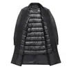 Casaco de lã para outono e inverno, comprimento médio, casual de negócios, adequado para pais, com forro de plumas removível, jaqueta de casaco de lã
