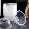 Tigelas Plásticas Descartáveis, Tigelas para Sopa de Fast Food, Caixas de Embalagem para Levar Domésticas de Supermercado, Marmitas Redondas Transparentes Ecológicas, Espessadas