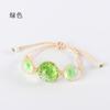 Pulsera Nueva de Bola de Cristal con Flor Seca de Planta, Tejida a Mano, Estilo Bosque Sencillo, Gypsophila, Regalo de Joyería para Estudiante
