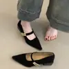 Zapatos de Mujer Chuyuji Estilo Retro Francés Punta Fina Mary Jane Bajos 2026 Modelo Nuevo Correa Única Tacón Medio Elegante para Mujer