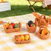 Micro-Paisaje Creativo Simulación Cesta de Mimbre Cesta de Bambú Accesorios para Props Decoración DIY Mini Adornos en Miniatura