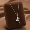 Comercio Exterior de Amazon Venta Caliente Collar de Acero de Titanio Temperamento Femenino Circonita Microincrustada Personalidad Cadena para Clavícula de Alto Sentido Colección Joyería