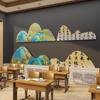 Estilo Antigo Chinês Cena de Sala de Aula de Caligrafia Layout Decoração Atmosfera Chinesa Adesivos de Parede Culturais Parede de Exibição Materiais de Criação Ambiental