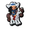 Série Cowboy Ocidental Transfronteiriça Charms de Tamanco Desenho Animado Borracha Macia PVC Acessórios para Sapato Decorações Personalizadas DIY para Sapato