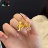Pendientes de Corazón con Lazo Dorado Estilo Princesa Femenina Pendientes para Mujer Nuevo Chinoiserie Lujo Accesible Pendientes Dorados