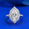 Anel de diamante de alto carbono oval 8*10mm em prata S925 Mujing jewelry feminino Europa e Estados Unidos transfronteiriço ins uma geração de cabelo